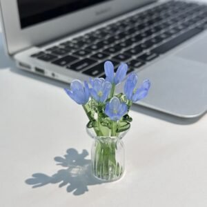 Christmas Gift Mini Crystal Plant with Vase Feng Shui Reflection Best Gift for Home Desktop Decor 2.5*6cm