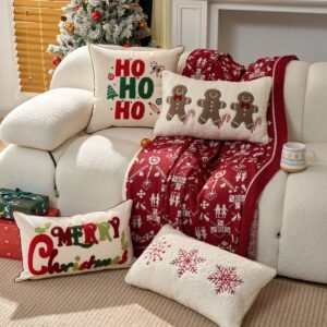 HOHOHO Christmas Queen King Throw Pillow Case Covers Sofa Cushion Cover