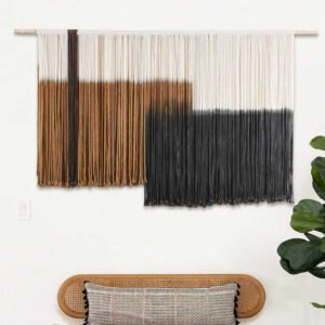 Bohemian Large Macrame Mountain Wall Hanging Tapestry Eco-Friendly Handcraft Gift for Home Decoration